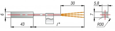 Конструктивные исполнения термопар типа ДТПК(ХА), ДТПL(ХК) с кабельным выводом