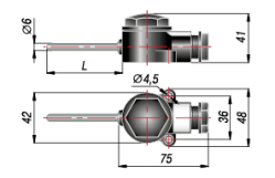 Конструктивные исполнения термометров сопротивления типа ДТС с коммутационной головкой (модели ХХ5)