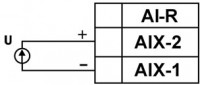 Схема подключения активного датчика с выходом в виде напряжения 