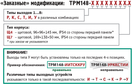 Модификации ПИД-регулятора ОВЕН ТРМ148