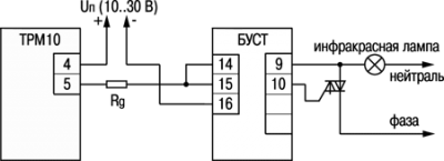 Пример подключения ТРМ10 к БУСТу