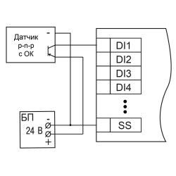 Схема подключения датчиков p-n-p типа