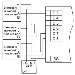 Схема подключения энкодера n-p-n типа