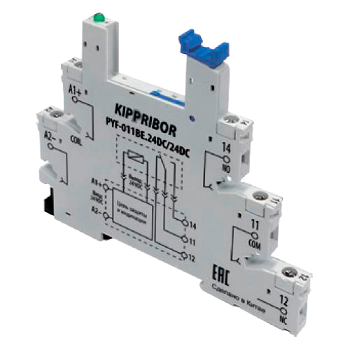 Монтажные колодки KIPPRIBOR PYF-011BE для 1-контактных реле в ультратонком корпусе серии SR
